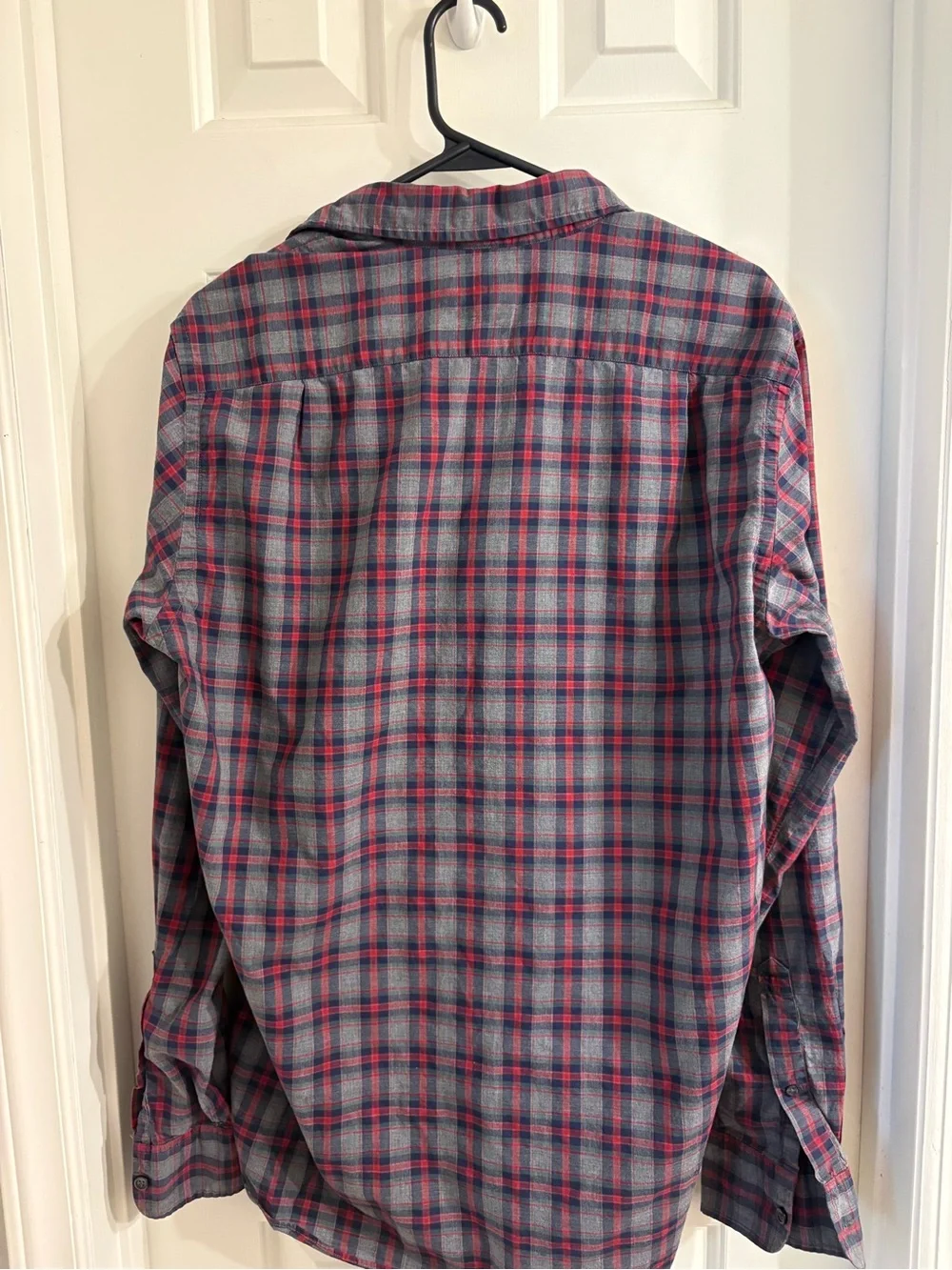 J.Crew Men’s Medium Tall Plaid Button Front Shirt Red Blue Gray